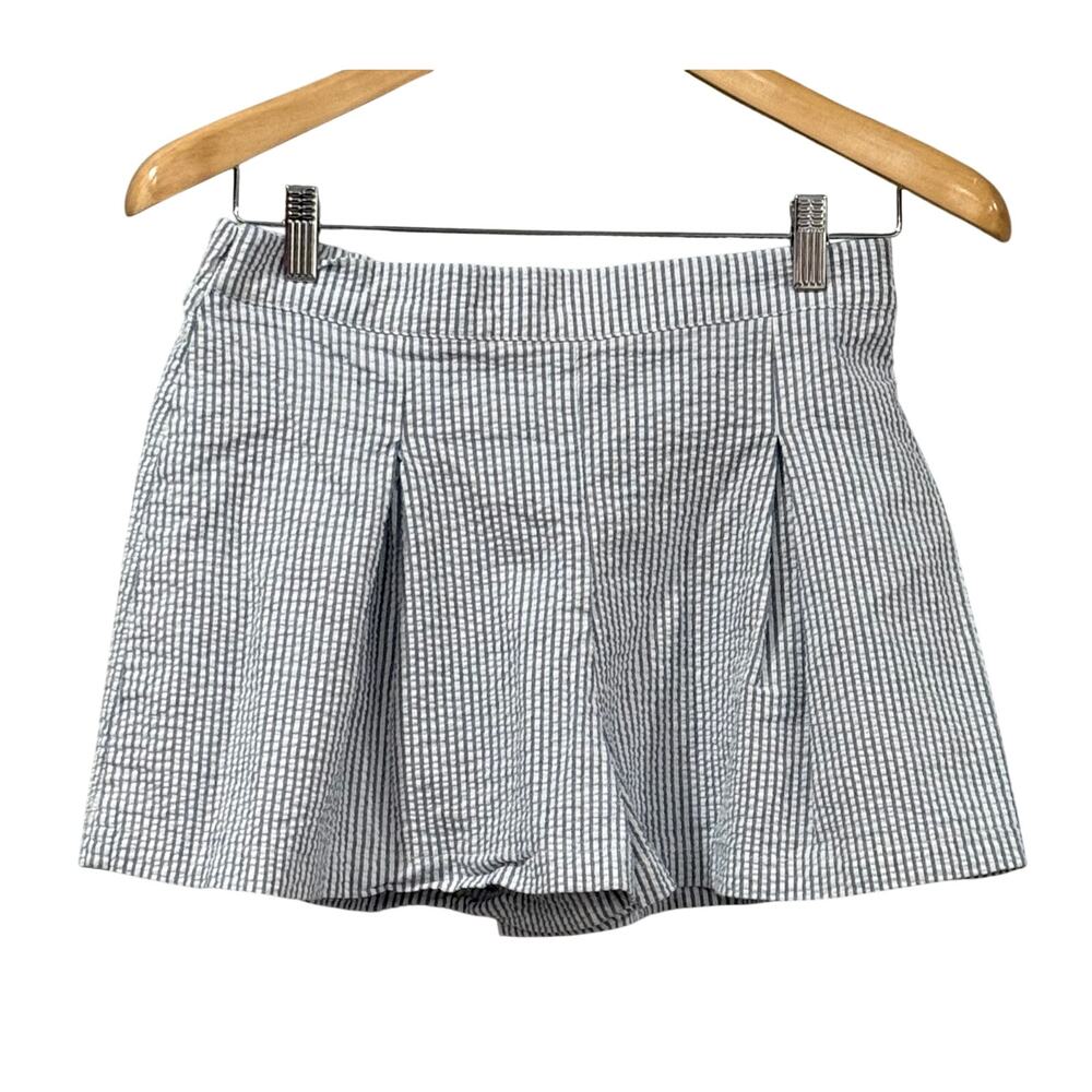 Altar'd State Blue White Stripe Seersucker Shorts Women's Size L Made in USA